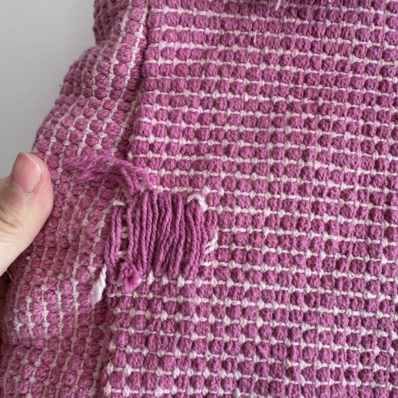 Handwoven Pink Boho Tote Bag | Artisan Woven Market Bag | Cotton Rope Handles - Picture 4 of 6